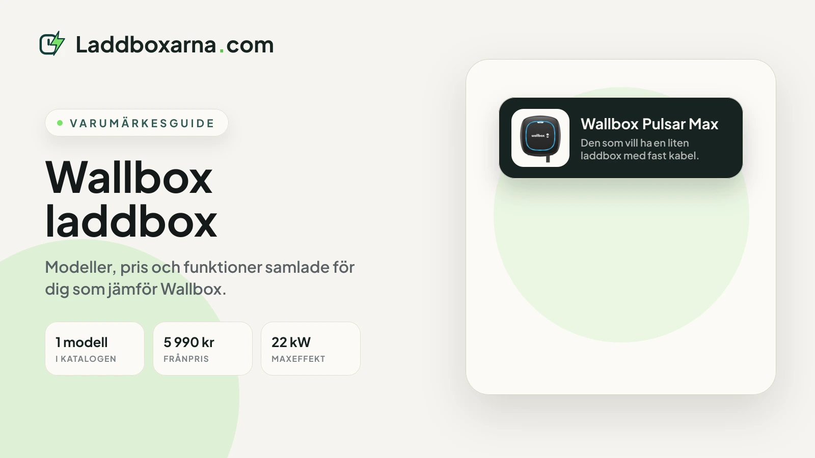 Wallbox laddbox: Välj rätt modell hemma