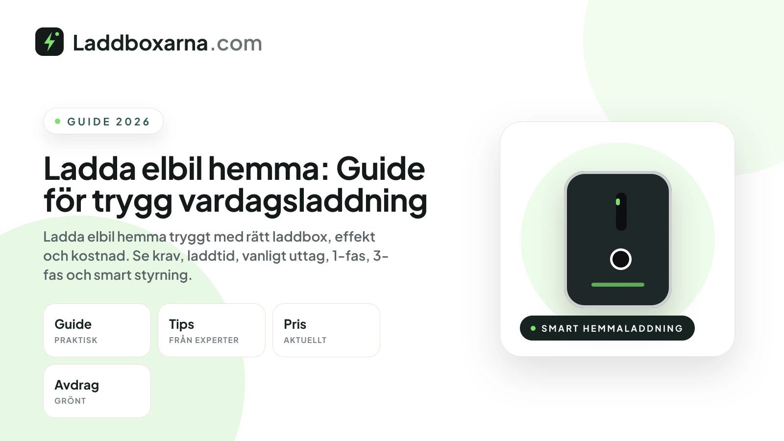 Ladda elbil hemma: Guide för trygg vardagsladdning