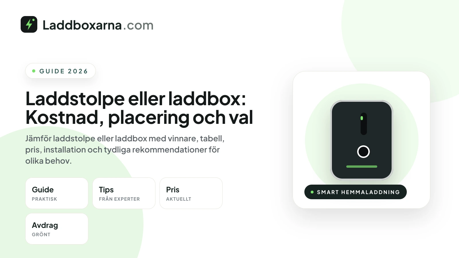 Laddstolpe eller laddbox: Kostnad, placering och val